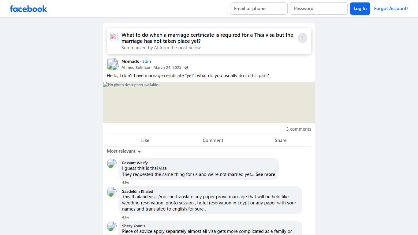 Nomads | Hello, I don’t have marriage certificate “yet”, what do you usually do in this part | Facebook