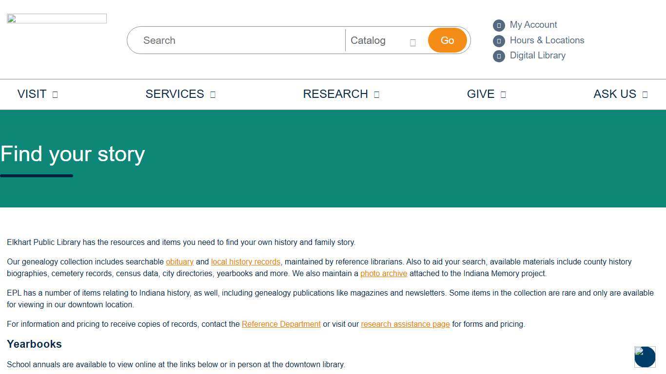 Genealogy - Elkhart Public Library
