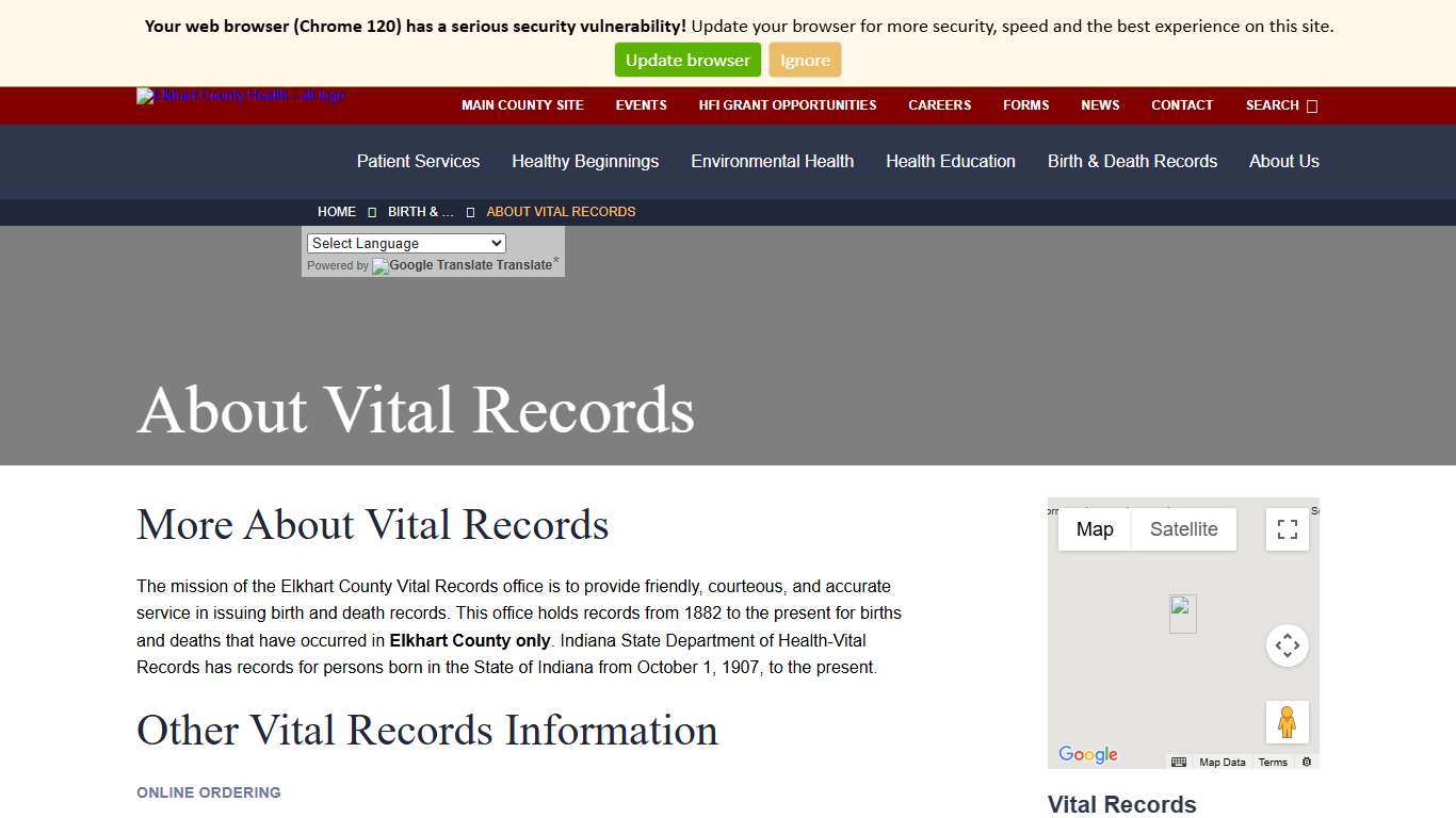 About Vital Records - Elkhart County Health Department